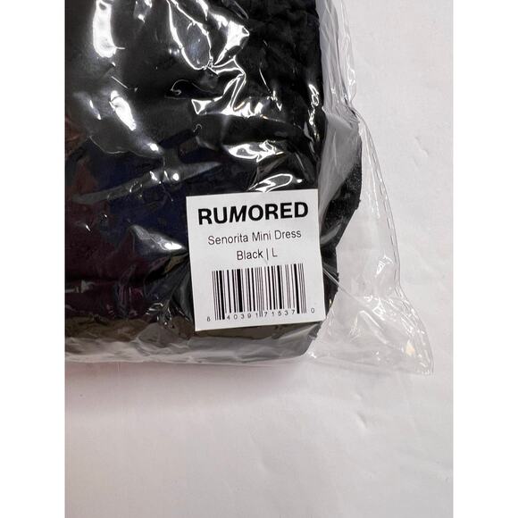 Rumored Senorita Mini Dress SMALL Black Ruffles Bohemian Sheer NWT Danty Flirty - Picture 7 of 8